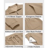 image:imageCOOFANDY Mens Tracksuit 2 Piece Quarter Zip Sweatsuit Workout Jogging SetKhaki