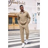 image:imageCOOFANDY Mens Tracksuit 2 Piece Quarter Zip Sweatsuit Workout Jogging SetKhaki
