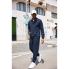 image:imageCOOFANDY Mens Tracksuit 2 Piece Quarter Zip Sweatsuit Workout Jogging SetNavy Blue