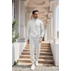 image:imageCOOFANDY Mens Tracksuit 2 Piece Quarter Zip Sweatsuit Workout Jogging SetWhite