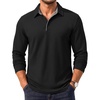image:imageCOOFANDY Mens Long Sleeve Polo Shirt Collared Performance Golf ShirtsAblack
