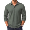 image:imageCOOFANDY Mens Long Sleeve Polo Shirt Collared Performance Golf ShirtsArmy Green