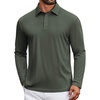 image:imageCOOFANDY Mens Polo Shirts Long Sleeve UPF 50 Moisture Wicking Golf ShirtArmy Green