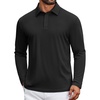image:imageCOOFANDY Mens Polo Shirts Long Sleeve UPF 50 Moisture Wicking Golf ShirtBlack