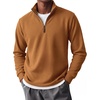 image:imageCOOFANDY Mens Quarter Zip Pullover FleeceLined Mock Neck Sweatshirt CasualCopper