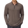 image:imageCOOFANDY Mens Quarter Zip Pullover Lightweight Casual Long Sleeve Polo ShirtsBrown