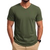 image:imageCOOFANDY Mens T Shirts Short Sleeve V Neck TShirt Casual Soft Basic TeeArmy Green