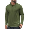 image:imageCOOFANDY Quarter Zip Pullover Athletic Running Shirts Quick Dry Lightweight Tennis GymArmy Green