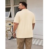 image:imageCOOFANDY Mens Big and Tall Polo Shirt Short Sleeve Cotton Pique Golf ShirtBeige