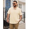 image:imageCOOFANDY Mens Big and Tall Polo Shirt Short Sleeve Cotton Pique Golf ShirtBeige
