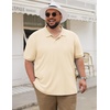 image:imageCOOFANDY Mens Big and Tall Polo Shirt Short Sleeve Cotton Pique Golf ShirtBeige