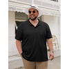 image:imageCOOFANDY Mens Big and Tall Polo Shirt Short Sleeve Cotton Pique Golf ShirtBlack