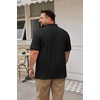 image:imageCOOFANDY Mens Big and Tall Polo Shirt Short Sleeve Cotton Pique Golf ShirtBlack