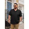 image:imageCOOFANDY Mens Big and Tall Polo Shirt Short Sleeve Cotton Pique Golf ShirtBlack