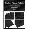 image:imageCOOFANDY Mens Big and Tall Polo Shirt Short Sleeve Cotton Pique Golf ShirtBlack