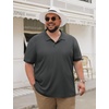 image:imageCOOFANDY Mens Big and Tall Polo Shirt Short Sleeve Cotton Pique Golf ShirtDark Grey