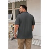 image:imageCOOFANDY Mens Big and Tall Polo Shirt Short Sleeve Cotton Pique Golf ShirtDark Grey