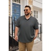 image:imageCOOFANDY Mens Big and Tall Polo Shirt Short Sleeve Cotton Pique Golf ShirtDark Grey