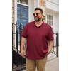 image:imageCOOFANDY Mens Big and Tall Polo Shirt Short Sleeve Cotton Pique Golf ShirtDark Red