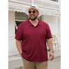 image:imageCOOFANDY Mens Big and Tall Polo Shirt Short Sleeve Cotton Pique Golf ShirtDark Red
