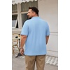 image:imageCOOFANDY Mens Big and Tall Polo Shirt Short Sleeve Cotton Pique Golf ShirtLight Blue