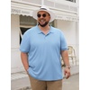 image:imageCOOFANDY Mens Big and Tall Polo Shirt Short Sleeve Cotton Pique Golf ShirtLight Blue