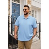 image:imageCOOFANDY Mens Big and Tall Polo Shirt Short Sleeve Cotton Pique Golf ShirtLight Blue