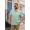 image:imageCOOFANDY Mens Big and Tall Polo Shirt Short Sleeve Cotton Pique Golf ShirtLight Green