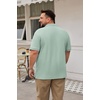 image:imageCOOFANDY Mens Big and Tall Polo Shirt Short Sleeve Cotton Pique Golf ShirtLight Green