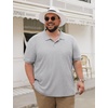 image:imageCOOFANDY Mens Big and Tall Polo Shirt Short Sleeve Cotton Pique Golf ShirtLight Grey