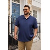 image:imageCOOFANDY Mens Big and Tall Polo Shirt Short Sleeve Cotton Pique Golf ShirtNavy Blue