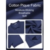 image:imageCOOFANDY Mens Big and Tall Polo Shirt Short Sleeve Cotton Pique Golf ShirtNavy Blue