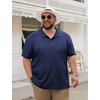 image:imageCOOFANDY Mens Big and Tall Polo Shirt Short Sleeve Cotton Pique Golf ShirtNavy Blue