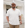 image:imageCOOFANDY Mens Big and Tall Polo Shirt Short Sleeve Cotton Pique Golf ShirtWhite