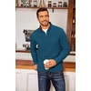 image:imageCOOFANDY Mens Fleece Quarter Zip Pullover Long Sleeve Mock Neck SweatshirtDark Blue