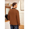 image:imageCOOFANDY Mens Fleece Quarter Zip Pullover Long Sleeve Mock Neck SweatshirtLight Brown
