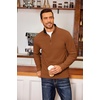 image:imageCOOFANDY Mens Fleece Quarter Zip Pullover Long Sleeve Mock Neck SweatshirtLight Brown