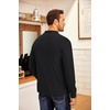 image:imageCOOFANDY Mens Fleece Quarter Zip Pullover Long Sleeve Mock Neck SweatshirtSolid Black