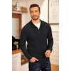 image:imageCOOFANDY Mens Fleece Quarter Zip Pullover Long Sleeve Mock Neck SweatshirtSolid Black