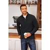 image:imageCOOFANDY Mens Fleece Quarter Zip Pullover Long Sleeve Mock Neck SweatshirtSolid Black