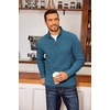 image:imageCOOFANDY Mens Fleece Quarter Zip Pullover Long Sleeve Mock Neck SweatshirtSolid Blue Gray