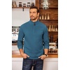 image:imageCOOFANDY Mens Fleece Quarter Zip Pullover Long Sleeve Mock Neck SweatshirtSolid Blue Gray