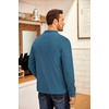 image:imageCOOFANDY Mens Fleece Quarter Zip Pullover Long Sleeve Mock Neck SweatshirtSolid Blue Gray