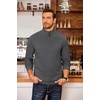 image:imageCOOFANDY Mens Fleece Quarter Zip Pullover Long Sleeve Mock Neck SweatshirtSolid Dark Grey