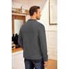 image:imageCOOFANDY Mens Fleece Quarter Zip Pullover Long Sleeve Mock Neck SweatshirtSolid Dark Grey