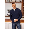 image:imageCOOFANDY Mens Fleece Quarter Zip Pullover Long Sleeve Mock Neck SweatshirtSolid Deep Blue