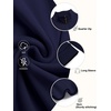 image:imageCOOFANDY Mens Fleece Quarter Zip Pullover Long Sleeve Mock Neck SweatshirtSolid Deep Blue