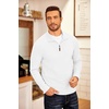 image:imageCOOFANDY Mens Fleece Quarter Zip Pullover Long Sleeve Mock Neck SweatshirtSolid White