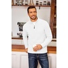 image:imageCOOFANDY Mens Fleece Quarter Zip Pullover Long Sleeve Mock Neck SweatshirtSolid White