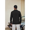 image:imageCOOFANDY Mens Knit Polo Shirt Long Sleeve Polo Sweaters Casual Golf ShirtsAblack